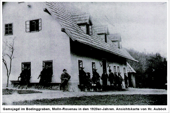 Gamsjagd im Bodinggraben um 1920