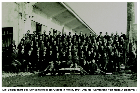 Belegschaft Sensenwerk Gstadt 1931