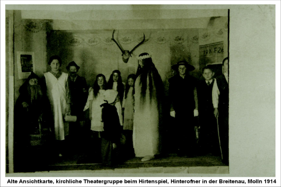 Kirchliche Theatergruppe beim Hirtenspiel 1914