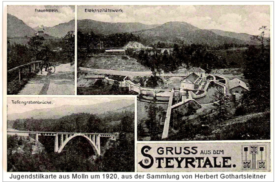 Jugendstilkarte Steyrtal um 1920