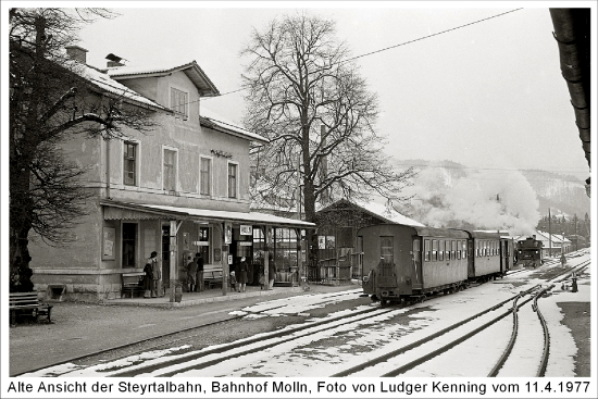 Steyrtalbahn, Bahnhof Molln, 1977