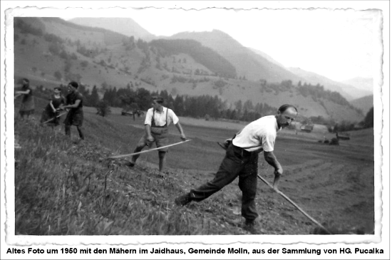 Sensenmäher im Jaidhaus um 1950