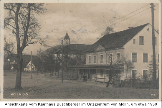 Kaufhaus Buschberger Molln, um etwa 1930