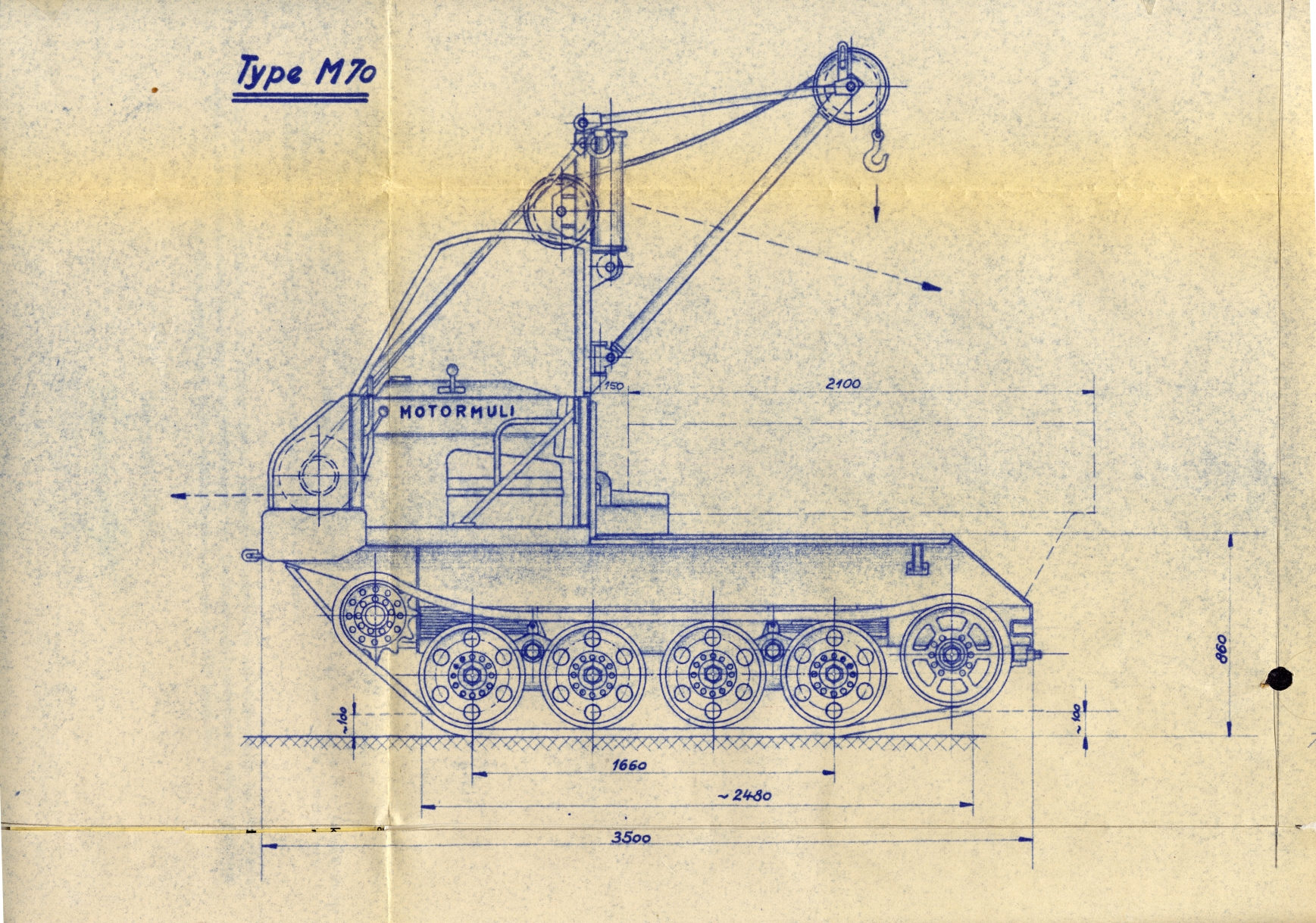 M 70 mit Kranausleger