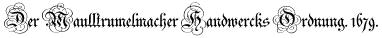 Handwerksordnung 1679